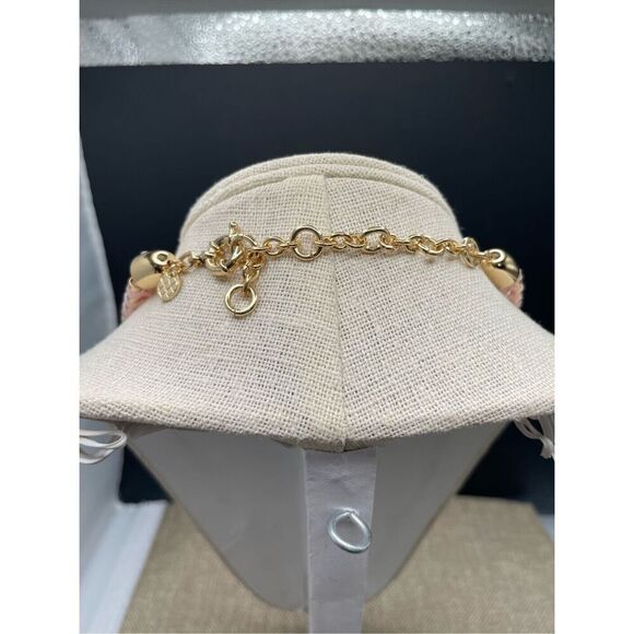 New Talbots Sunny Layered 4 Strand Beaded Pink and Gold Necklace Signed - Picture 2 of 8